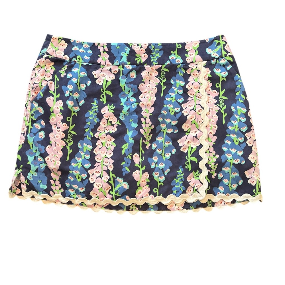 Lilly Pulitzer Blue Green Embellished Bubble Mini Skirt